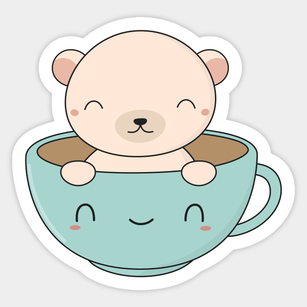 Kawaii Cute Polar Bear Sticker by happinessinatee